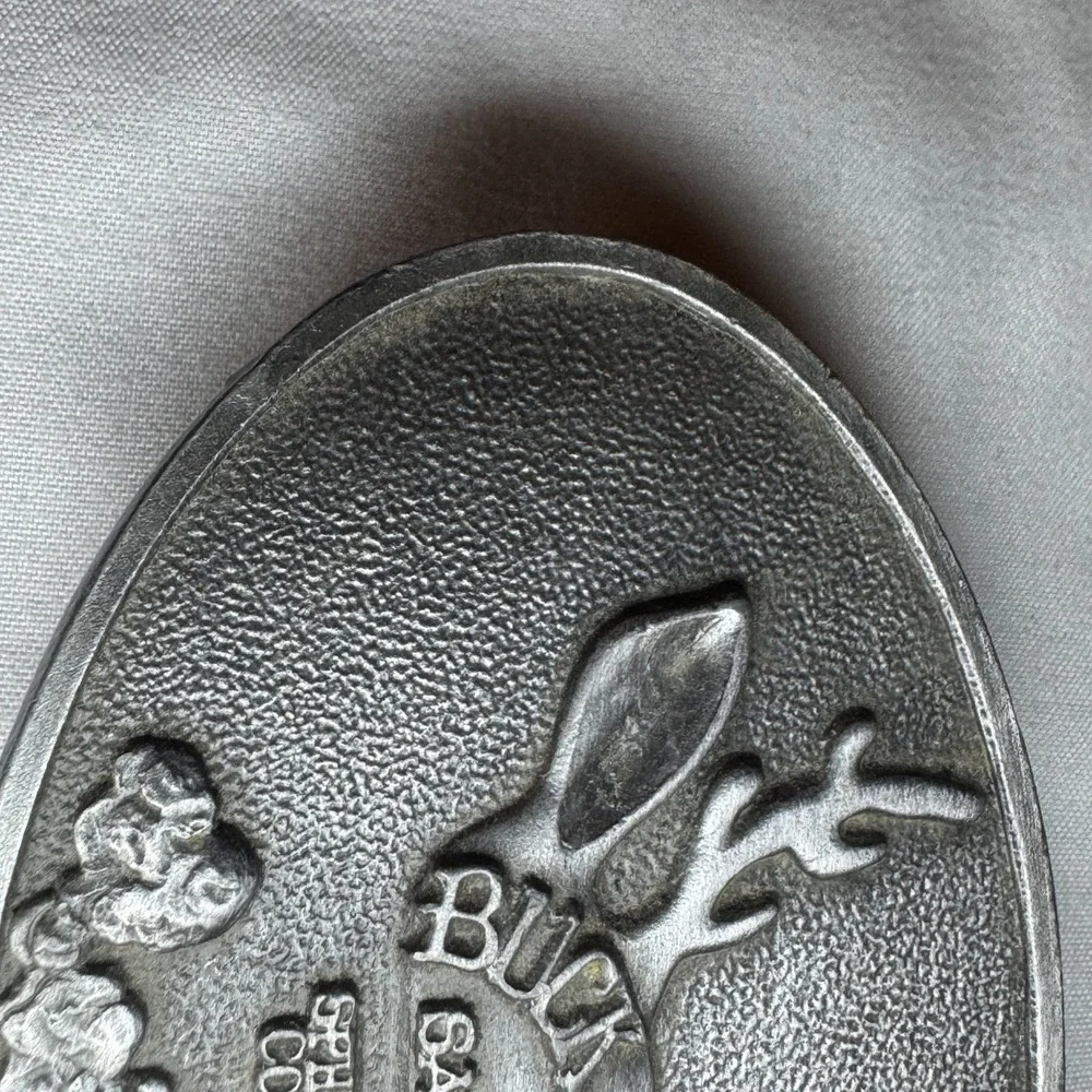 Vintage Buck Snort Saloon Sphinx Park Colorado‎ Belt Buckle Bergamot USA